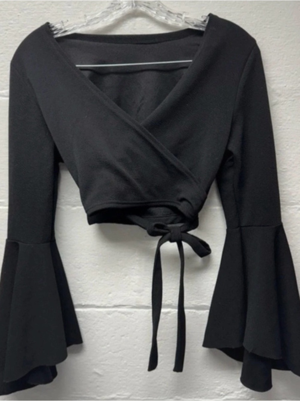 Black dress top cropped